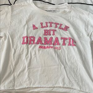 Mean Girls White Tee with Pink Graphic